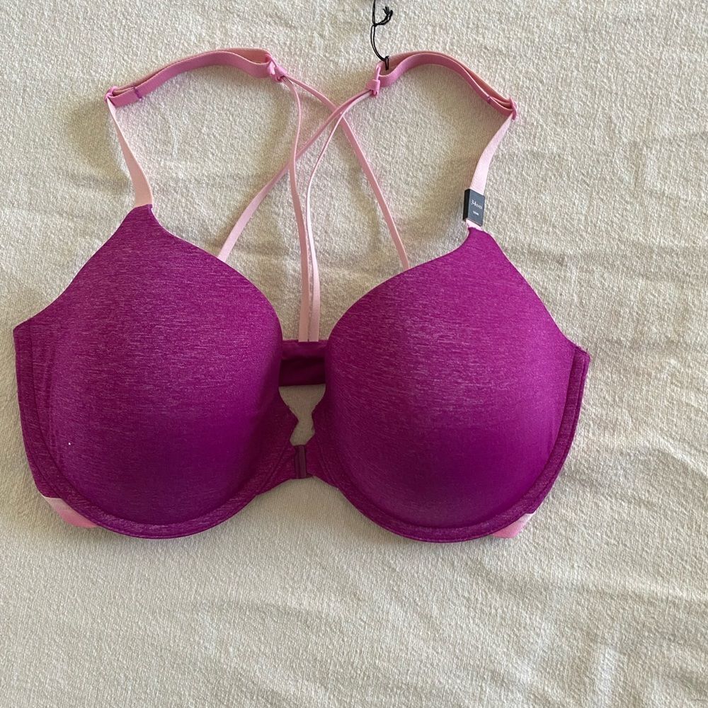 Victoria's Secret Front Close Semi Demi Racerback Bra NWT 34DD